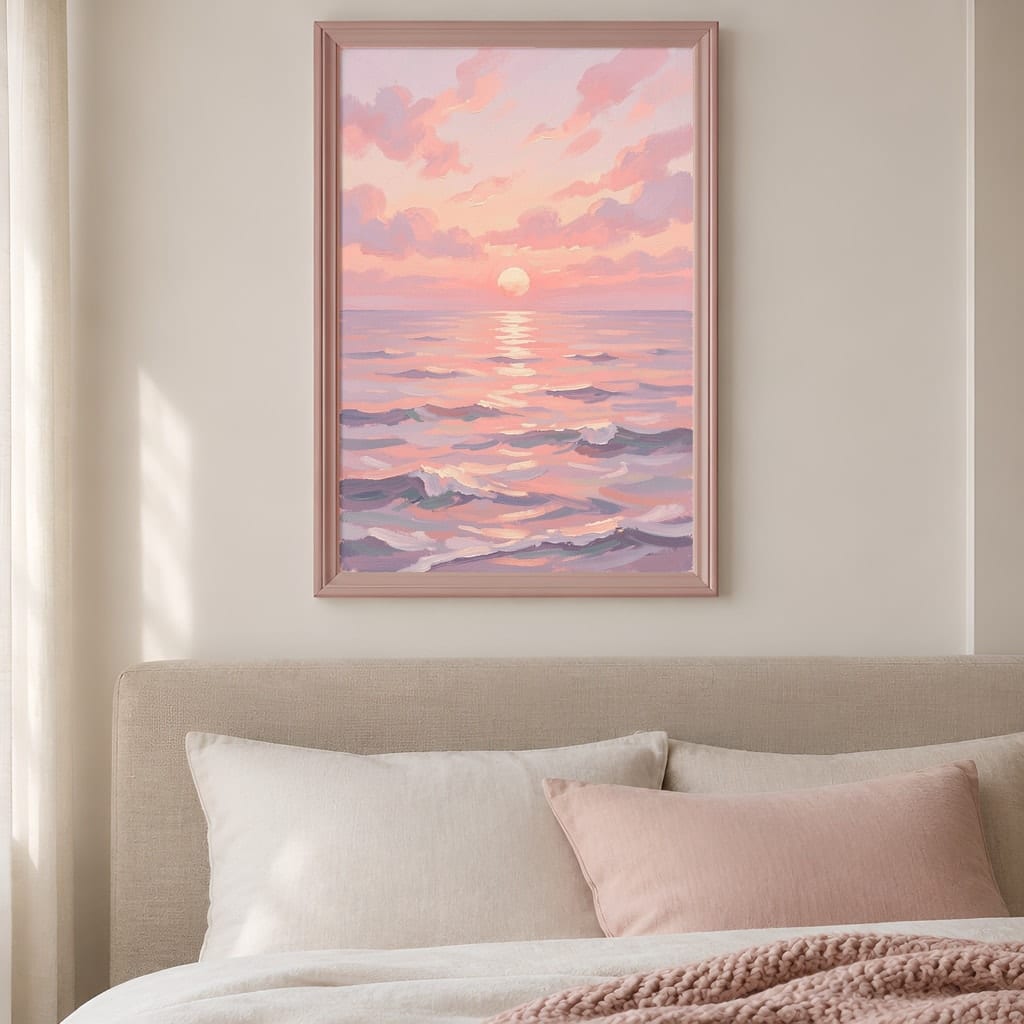 Pink Bedroom Frame Mockup Bundle — Blush Nursery Wall Art PSD Templates (40 Scenes): mockup scene 2 of 3