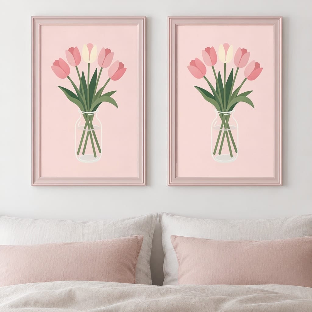 Pink Bedroom Frame Mockup Bundle — Blush Nursery Wall Art PSD Templates (40 Scenes): mockup scene 3 of 3