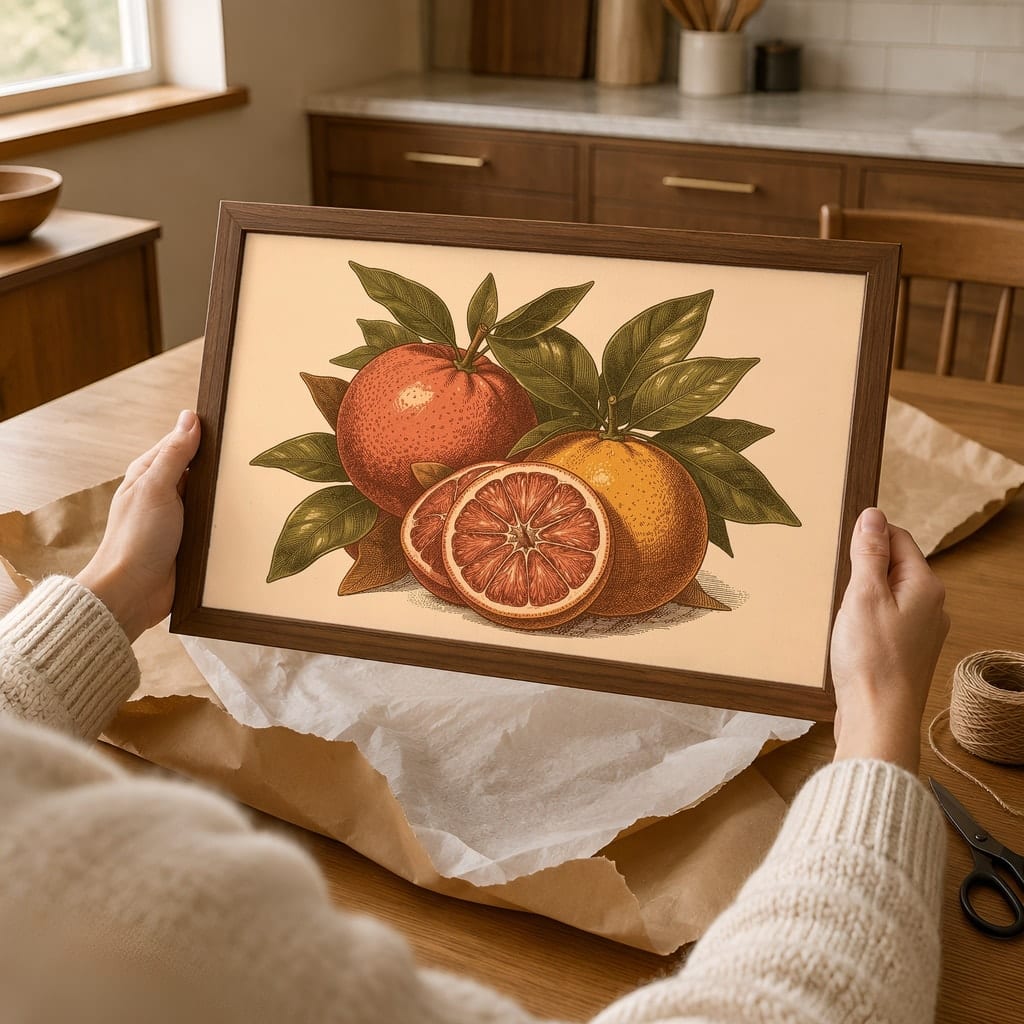 Horizontal Frame Mockup Bundle — Retro 70s Dining Room Winter Wall Art PSD (40 Scenes): mockup scene 15 of 40