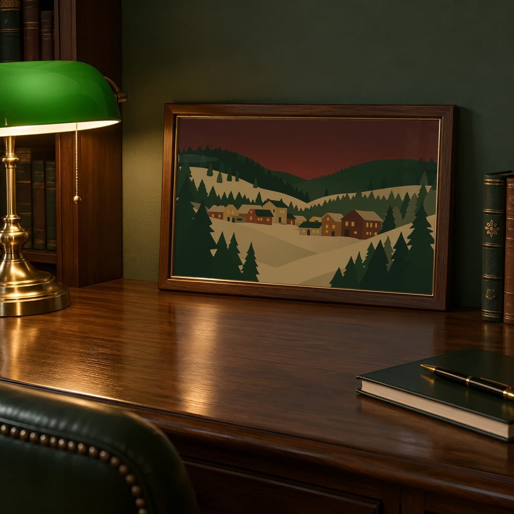 Horizontal Frame Mockup Bundle — Retro 70s Dining Room Winter Wall Art PSD (40 Scenes): mockup scene 20 of 40