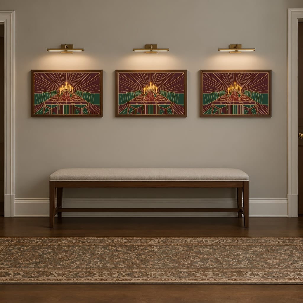 Horizontal Frame Mockup Bundle — Retro 70s Dining Room Winter Wall Art PSD (40 Scenes): mockup scene 39 of 40