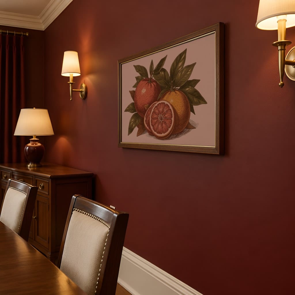 Horizontal Frame Mockup Bundle — Retro 70s Dining Room Winter Wall Art PSD (40 Scenes): mockup scene 6 of 40