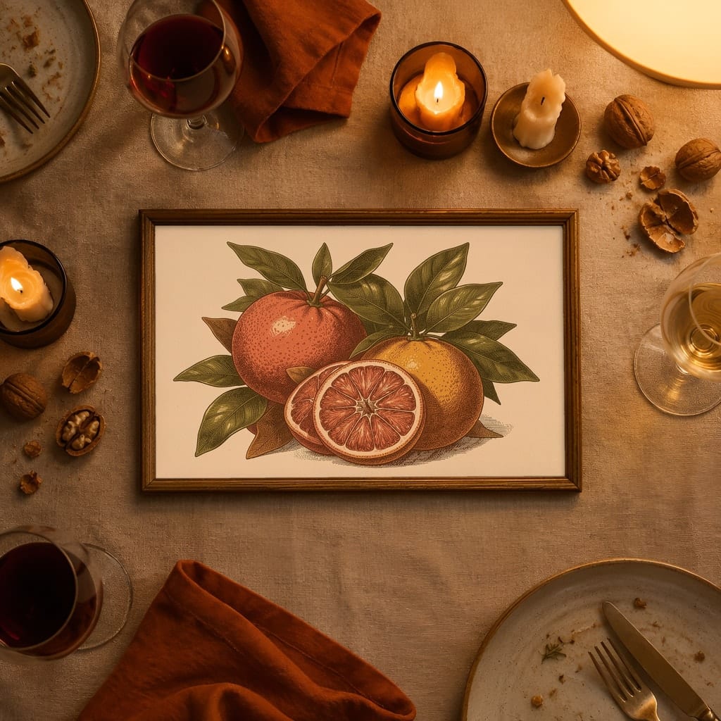 Horizontal Frame Mockup Bundle — Retro 70s Dining Room Winter Wall Art PSD (40 Scenes): mockup scene 8 of 40