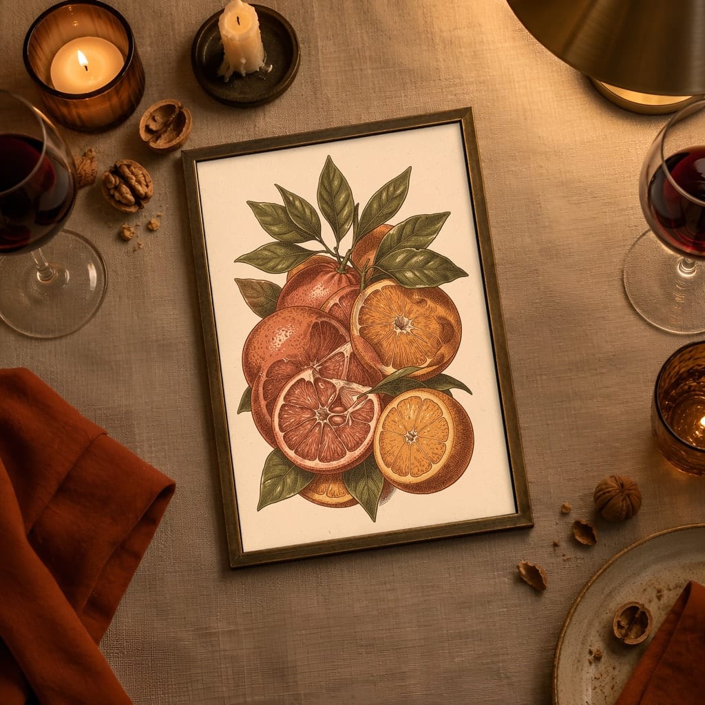 Dining Room Frame Mockup Bundle — Retro 70s Winter Wall Art PSD Templates (40 Scenes): mockup scene 12 of 40