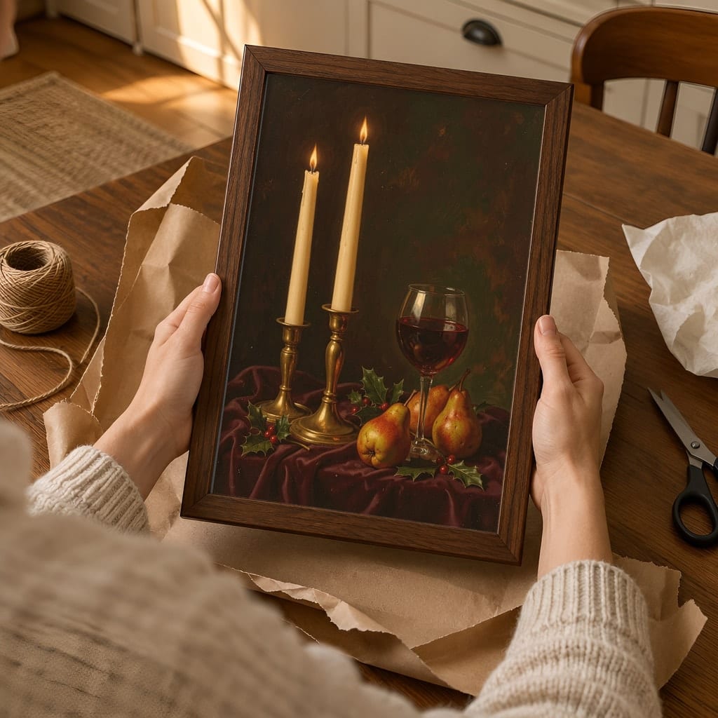 Dining Room Frame Mockup Bundle — Retro 70s Winter Wall Art PSD Templates (40 Scenes): mockup scene 24 of 40