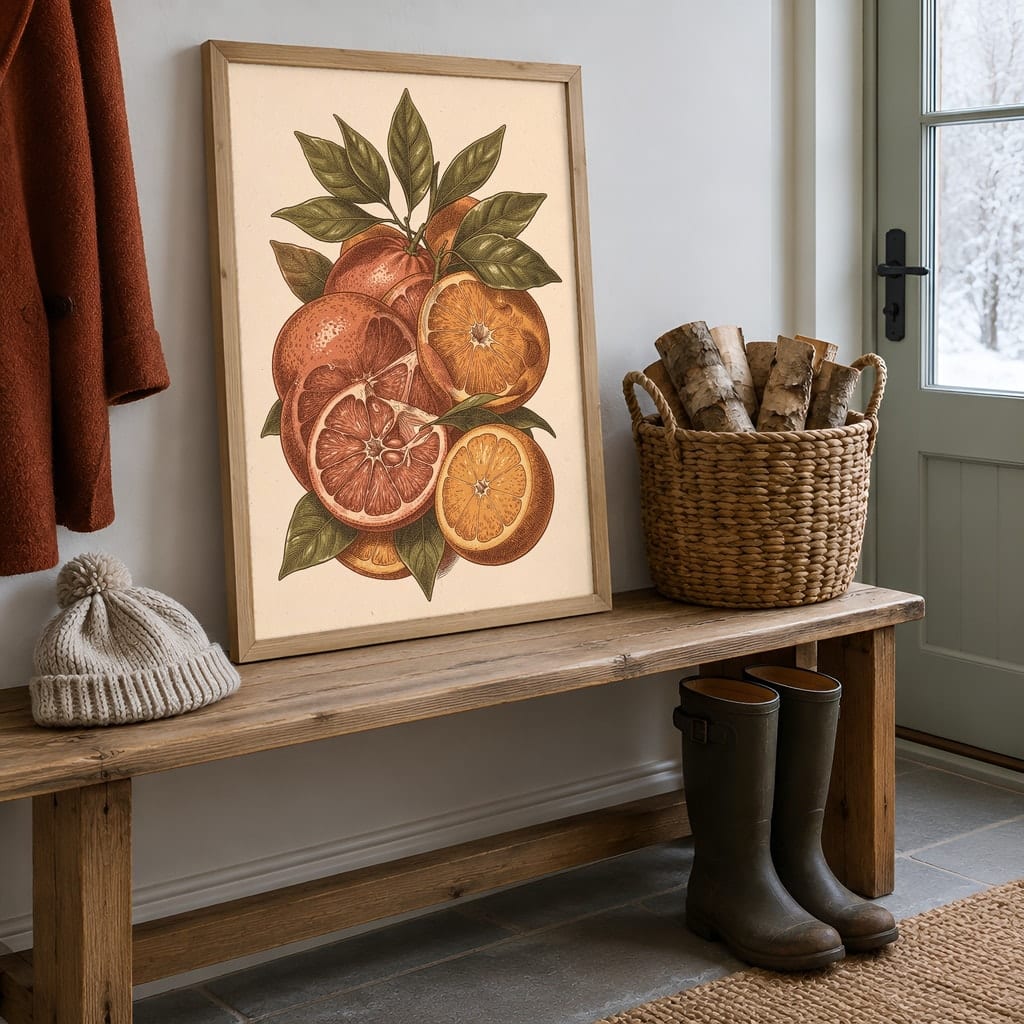Dining Room Frame Mockup Bundle — Retro 70s Winter Wall Art PSD Templates (40 Scenes): mockup scene 33 of 40
