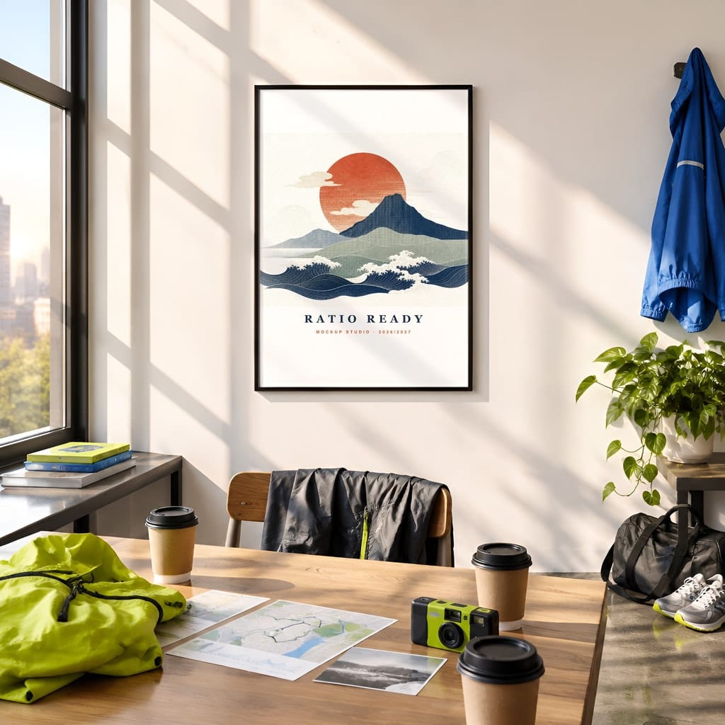 Running Wall Art Mockup Bundle — Run Club Poster and Gallery Frame PSD Templates (40 Scenes) — first mockup scene from the pack