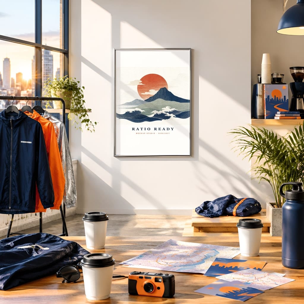 Running Wall Art Mockup Bundle — Run Club Poster and Gallery Frame PSD Templates (40 Scenes): mockup scene 13 of 40