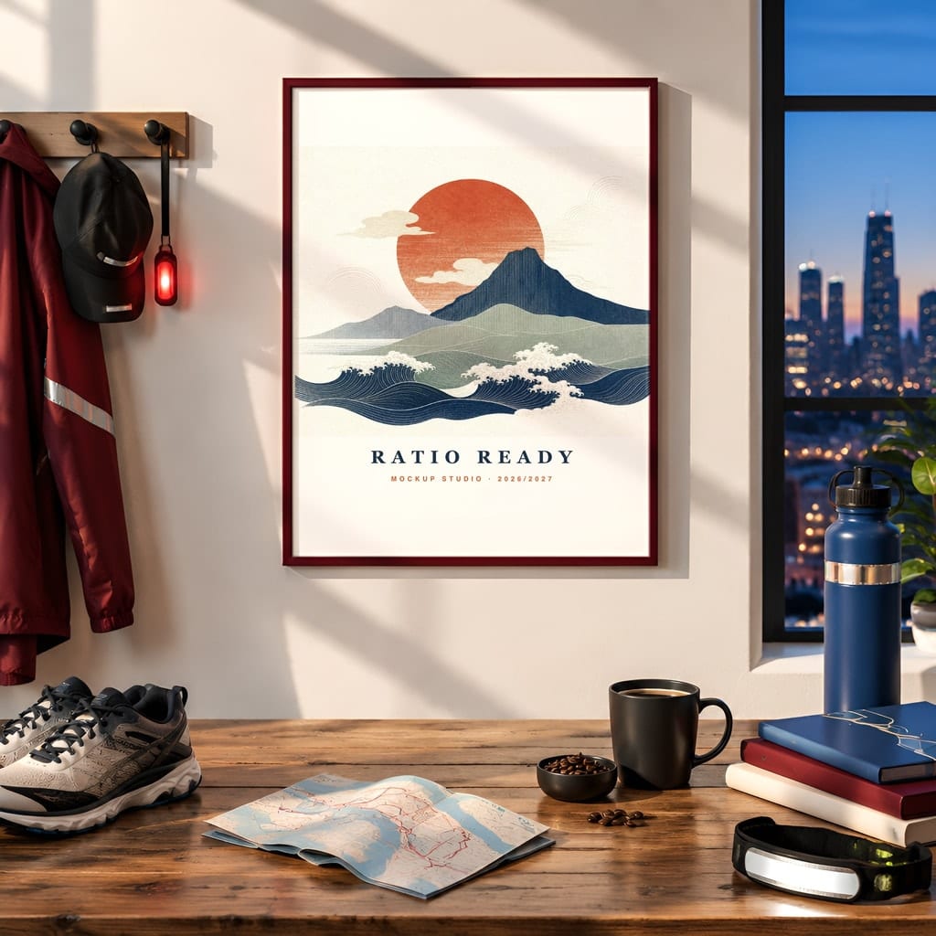 Running Wall Art Mockup Bundle — Run Club Poster and Gallery Frame PSD Templates (40 Scenes): mockup scene 19 of 40