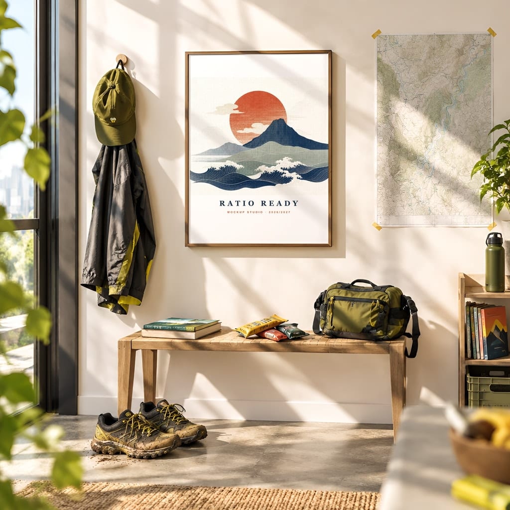 Running Wall Art Mockup Bundle — Run Club Poster and Gallery Frame PSD Templates (40 Scenes): mockup scene 20 of 40
