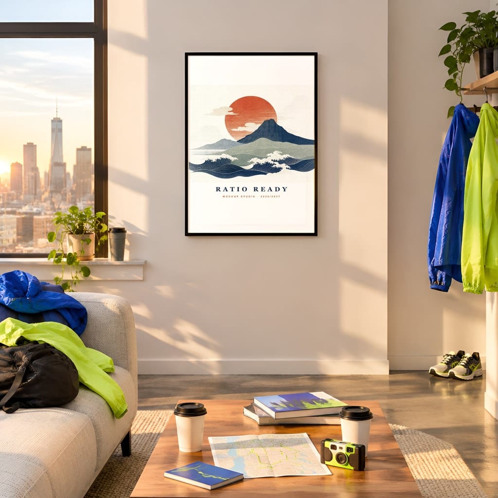 Running Wall Art Mockup Bundle — Run Club Poster and Gallery Frame PSD Templates (40 Scenes): mockup scene 21 of 40