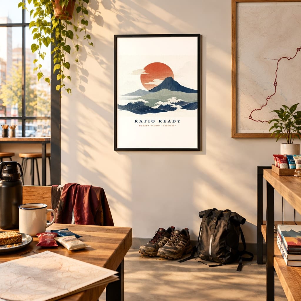 Running Wall Art Mockup Bundle — Run Club Poster and Gallery Frame PSD Templates (40 Scenes): mockup scene 24 of 40