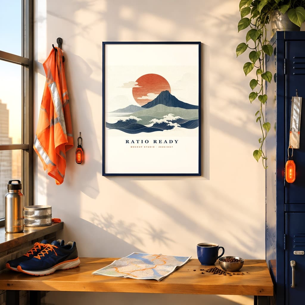 Running Wall Art Mockup Bundle — Run Club Poster and Gallery Frame PSD Templates (40 Scenes): mockup scene 3 of 40