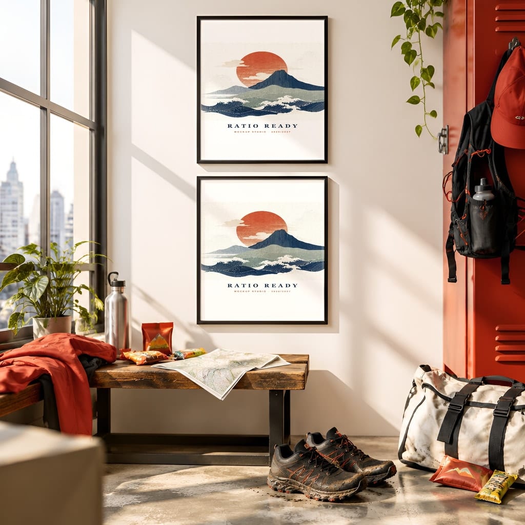 Running Wall Art Mockup Bundle — Run Club Poster and Gallery Frame PSD Templates (40 Scenes): mockup scene 32 of 40