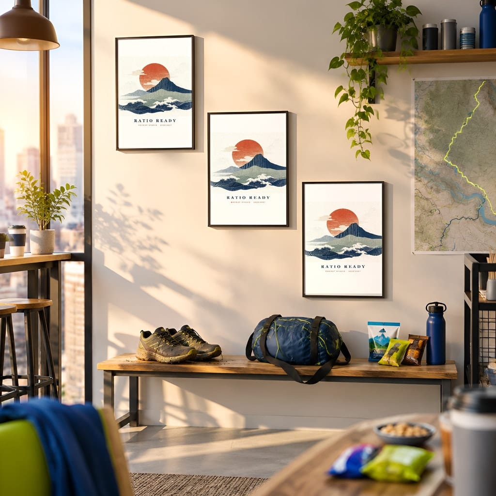 Running Wall Art Mockup Bundle — Run Club Poster and Gallery Frame PSD Templates (40 Scenes): mockup scene 36 of 40
