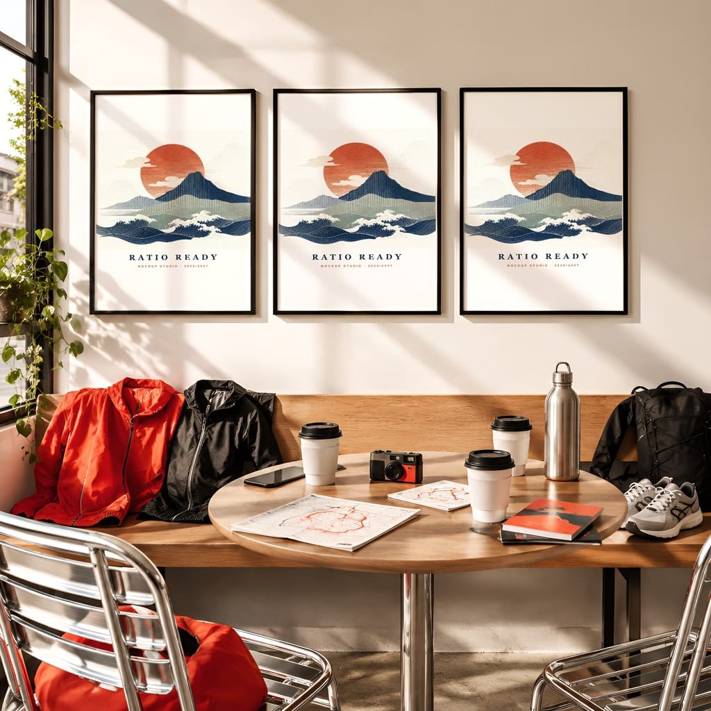 Running Wall Art Mockup Bundle — Run Club Poster and Gallery Frame PSD Templates (40 Scenes): mockup scene 37 of 40