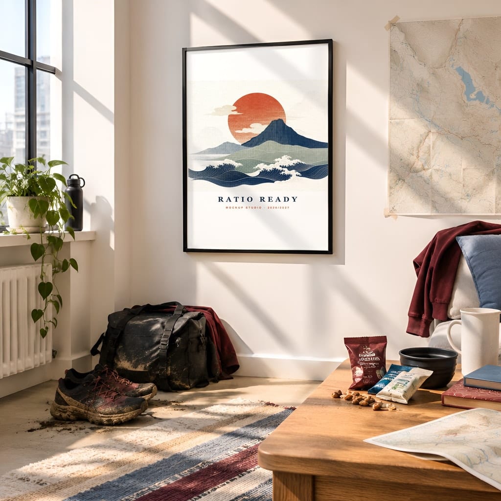 Running Wall Art Mockup Bundle — Run Club Poster and Gallery Frame PSD Templates (40 Scenes): mockup scene 4 of 40