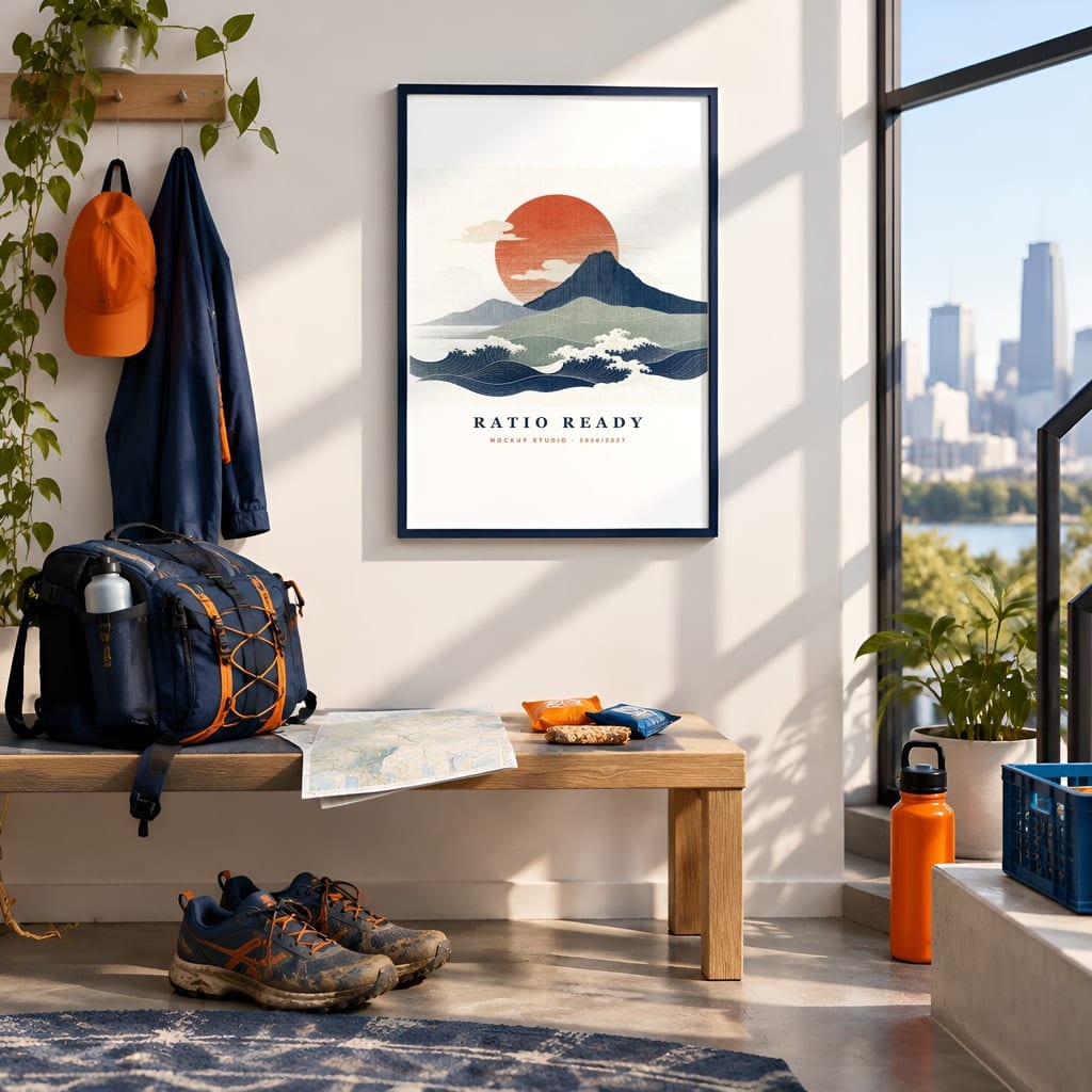 Running Wall Art Mockup Bundle — Run Club Poster and Gallery Frame PSD Templates (40 Scenes): mockup scene 8 of 40