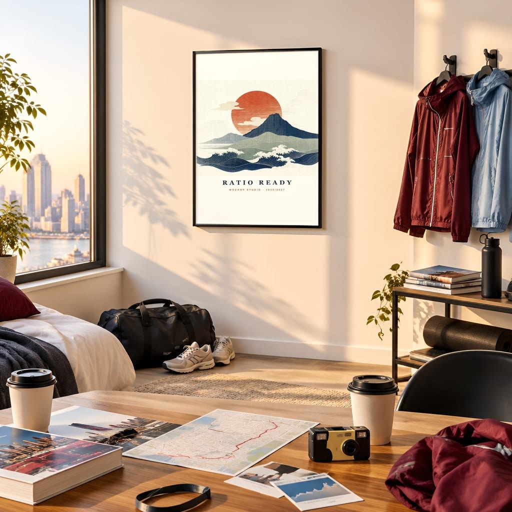 Running Wall Art Mockup Bundle — Run Club Poster and Gallery Frame PSD Templates (40 Scenes): mockup scene 9 of 40