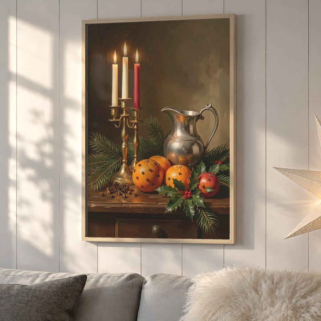 Christmas Frame Mockup Bundle — 20 Vertical Scandinavian Nordic Wall Art PSD Mockups — first mockup scene from the pack