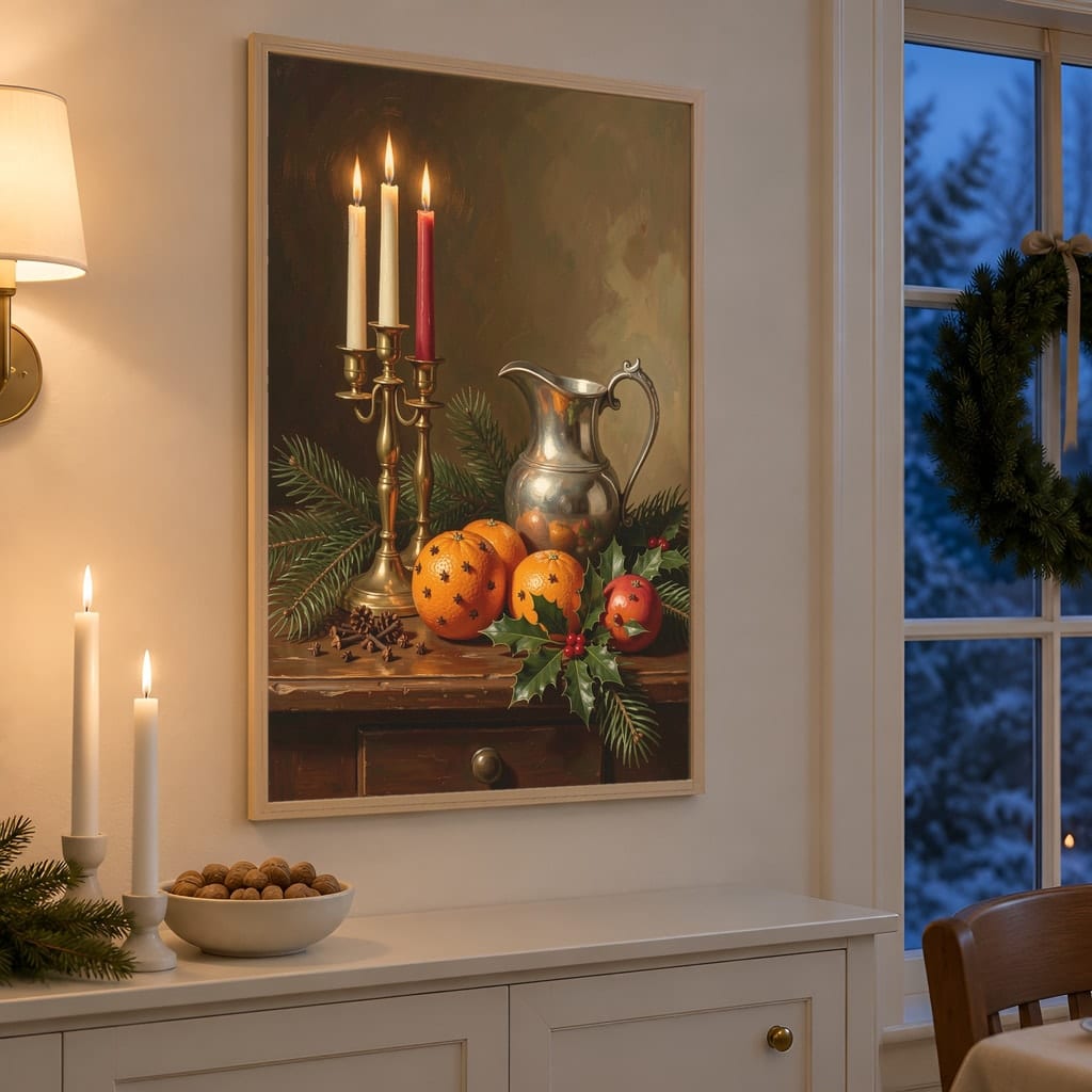 Christmas Frame Mockup Bundle — 20 Vertical Scandinavian Nordic Wall Art PSD Mockups: mockup scene 19 of 20