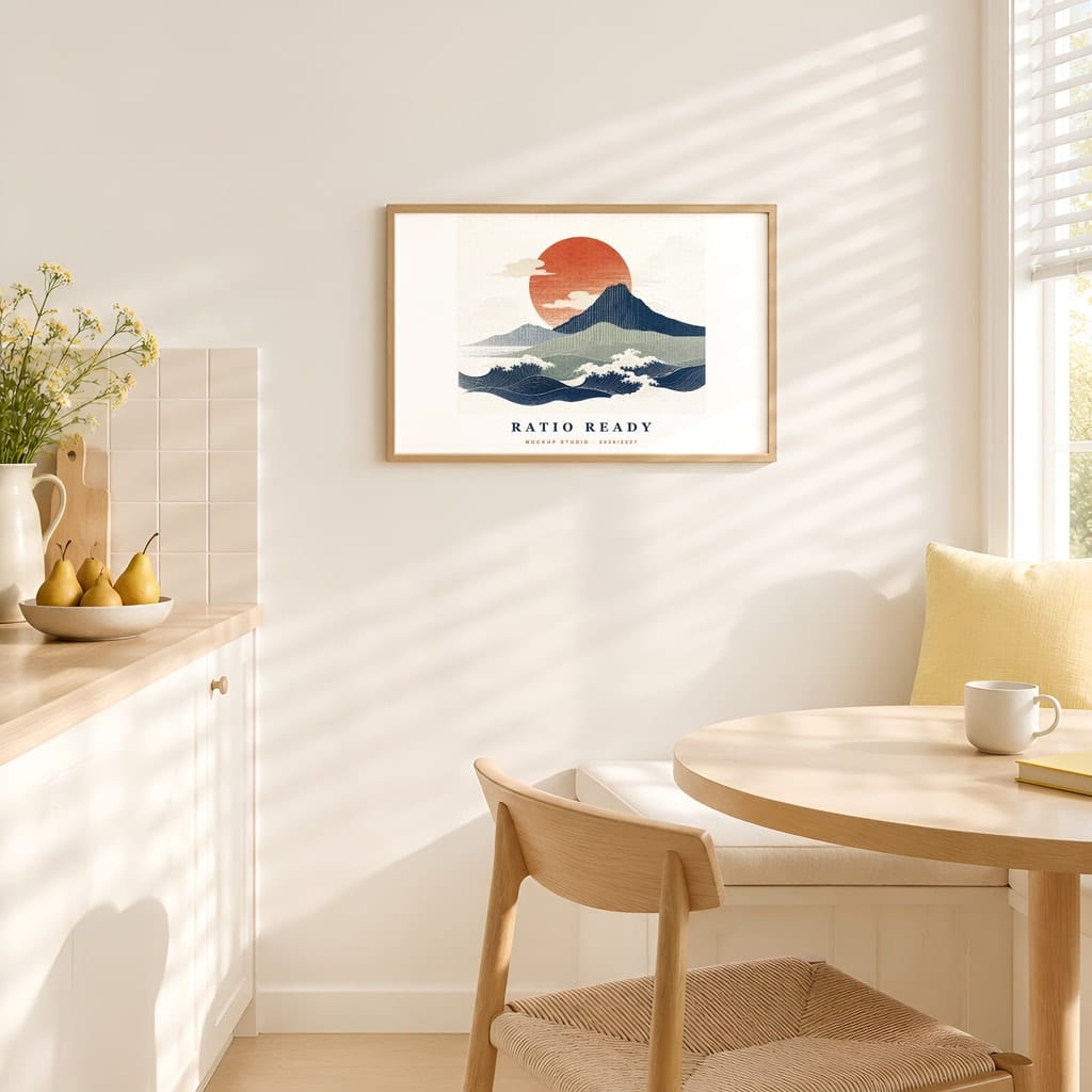 Horizontal Frame Mockup 3:2 — Sunlit Modern Wall Art PSD Templates (40 Scenes): mockup scene 10 of 40