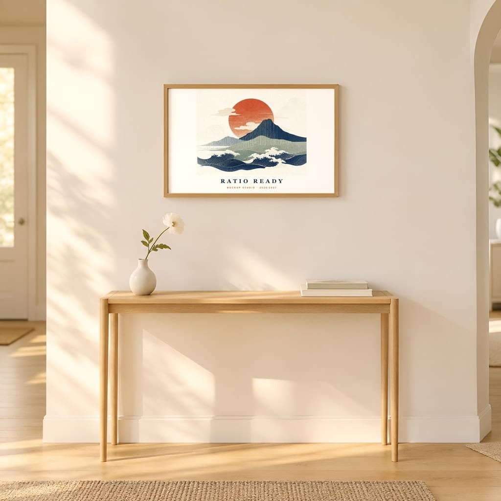 Horizontal Frame Mockup 3:2 — Sunlit Modern Wall Art PSD Templates (40 Scenes): mockup scene 11 of 40