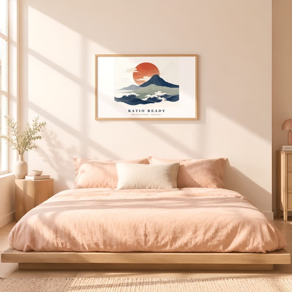 Horizontal Frame Mockup 3:2 — Sunlit Modern Wall Art PSD Templates (40 Scenes): mockup scene 12 of 40