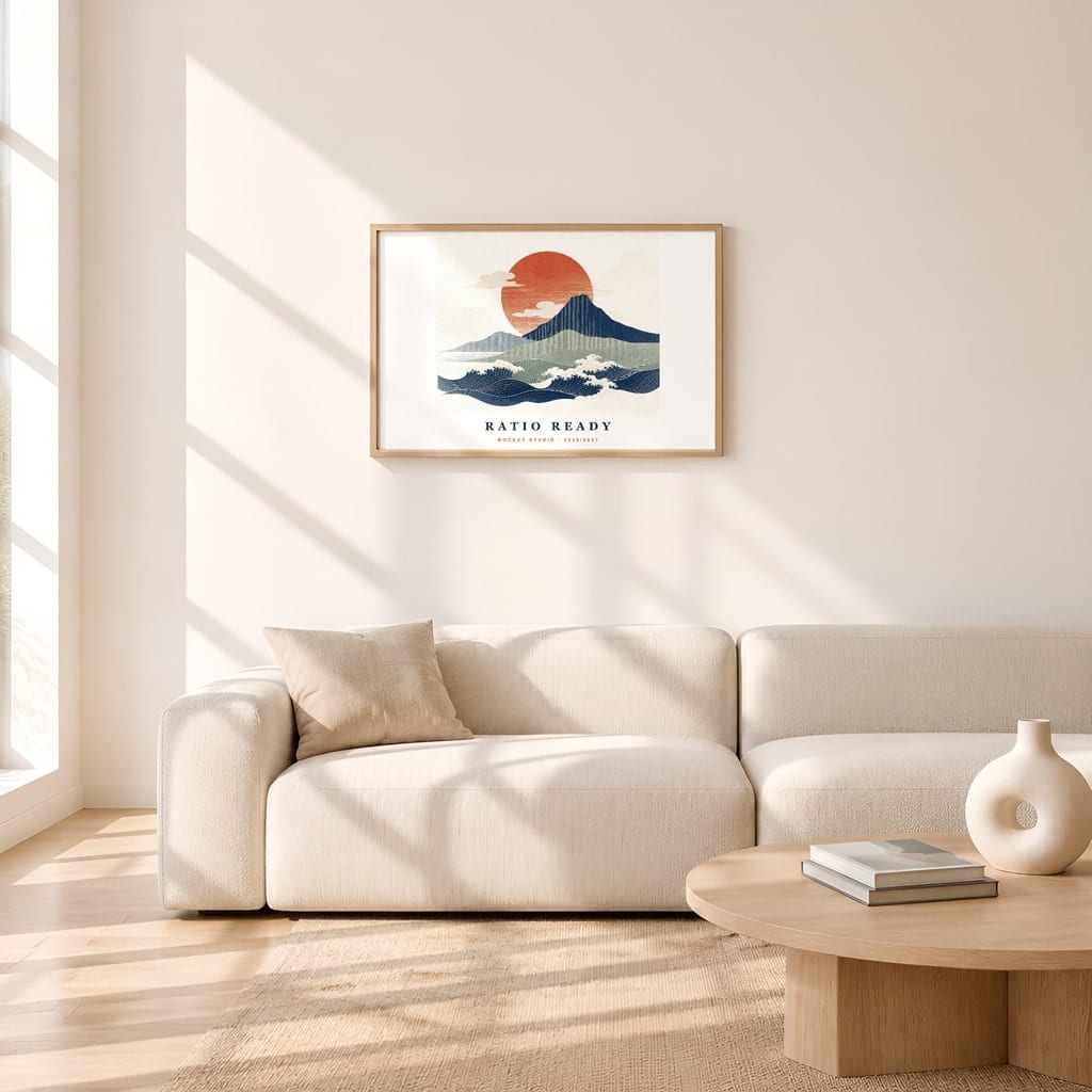 Horizontal Frame Mockup 3:2 — Sunlit Modern Wall Art PSD Templates (40 Scenes): mockup scene 14 of 40