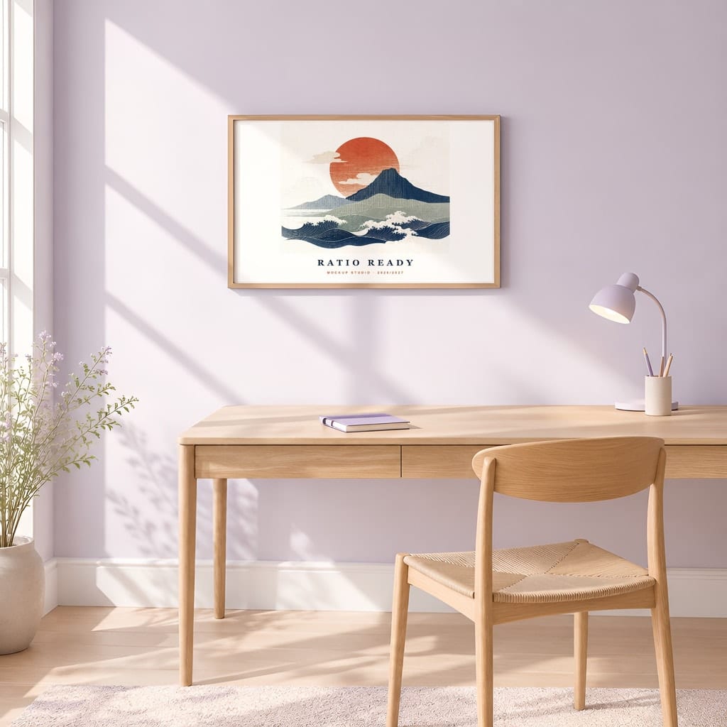 Horizontal Frame Mockup 3:2 — Sunlit Modern Wall Art PSD Templates (40 Scenes): mockup scene 17 of 40