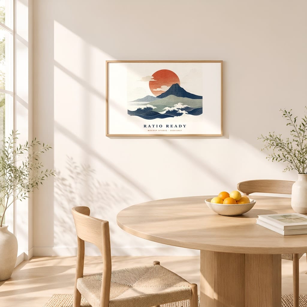 Horizontal Frame Mockup 3:2 — Sunlit Modern Wall Art PSD Templates (40 Scenes): mockup scene 18 of 40