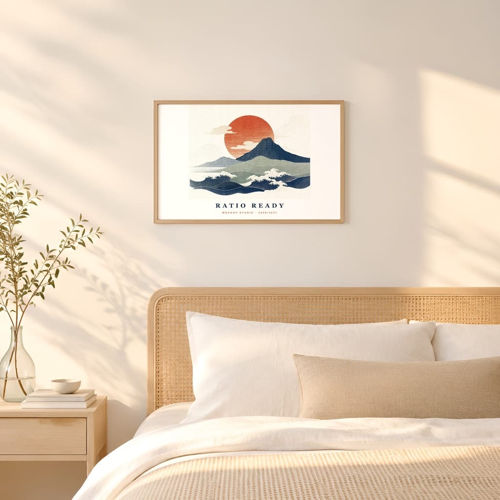 Horizontal Frame Mockup 3:2 — Sunlit Modern Wall Art PSD Templates (40 Scenes): mockup scene 19 of 40