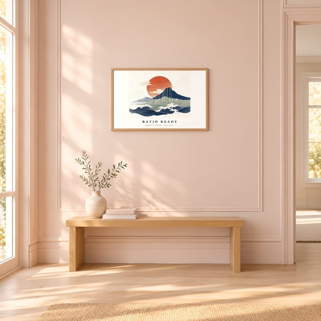 Horizontal Frame Mockup 3:2 — Sunlit Modern Wall Art PSD Templates (40 Scenes): mockup scene 2 of 40