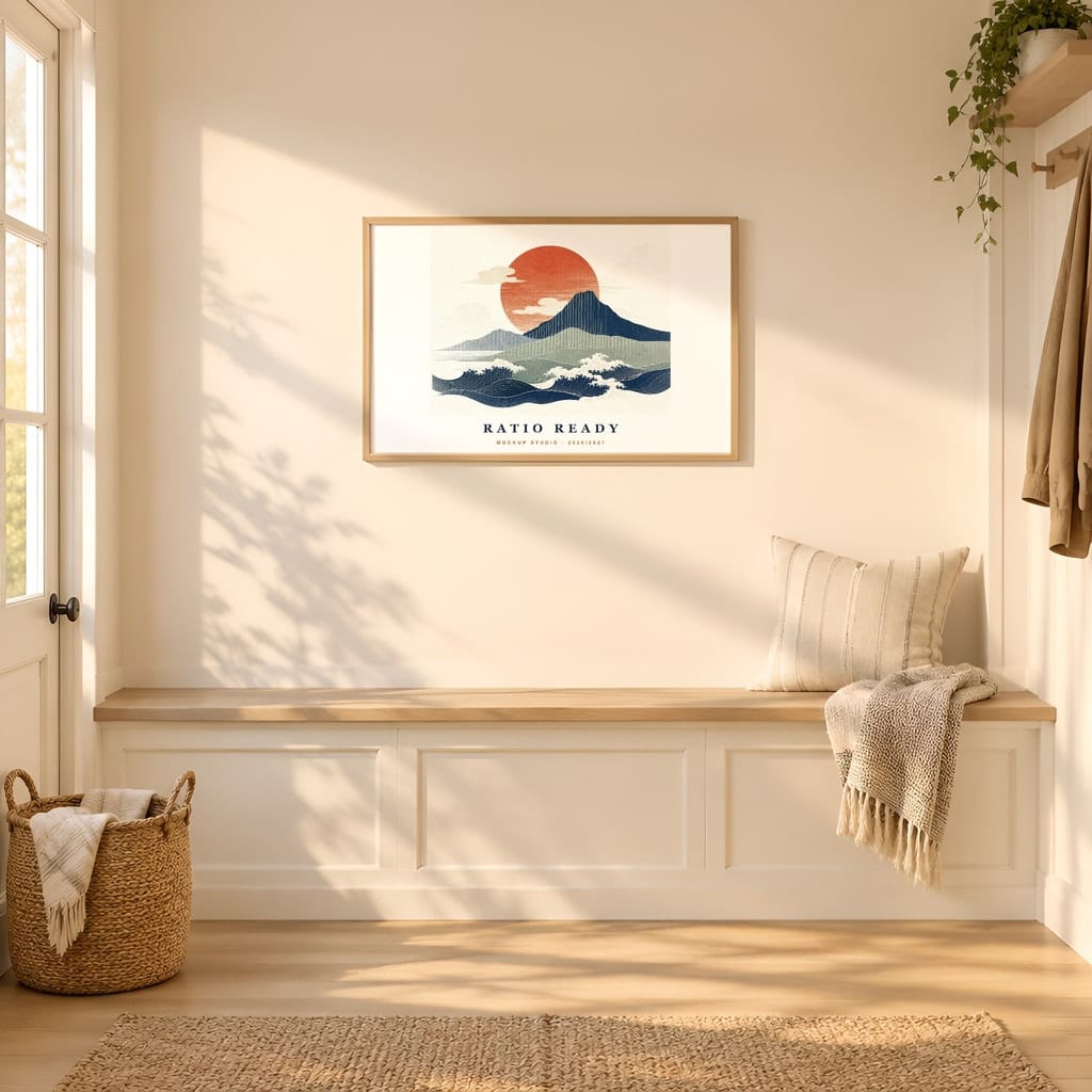 Horizontal Frame Mockup 3:2 — Sunlit Modern Wall Art PSD Templates (40 Scenes): mockup scene 24 of 40