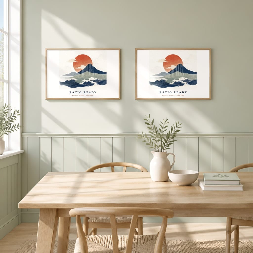 Horizontal Frame Mockup 3:2 — Sunlit Modern Wall Art PSD Templates (40 Scenes): mockup scene 29 of 40