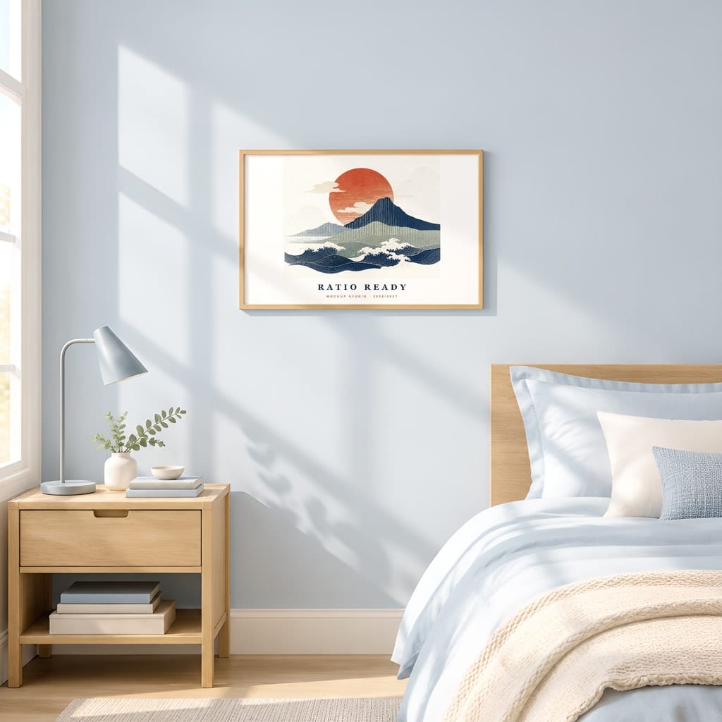 Horizontal Frame Mockup 3:2 — Sunlit Modern Wall Art PSD Templates (40 Scenes): mockup scene 34 of 40