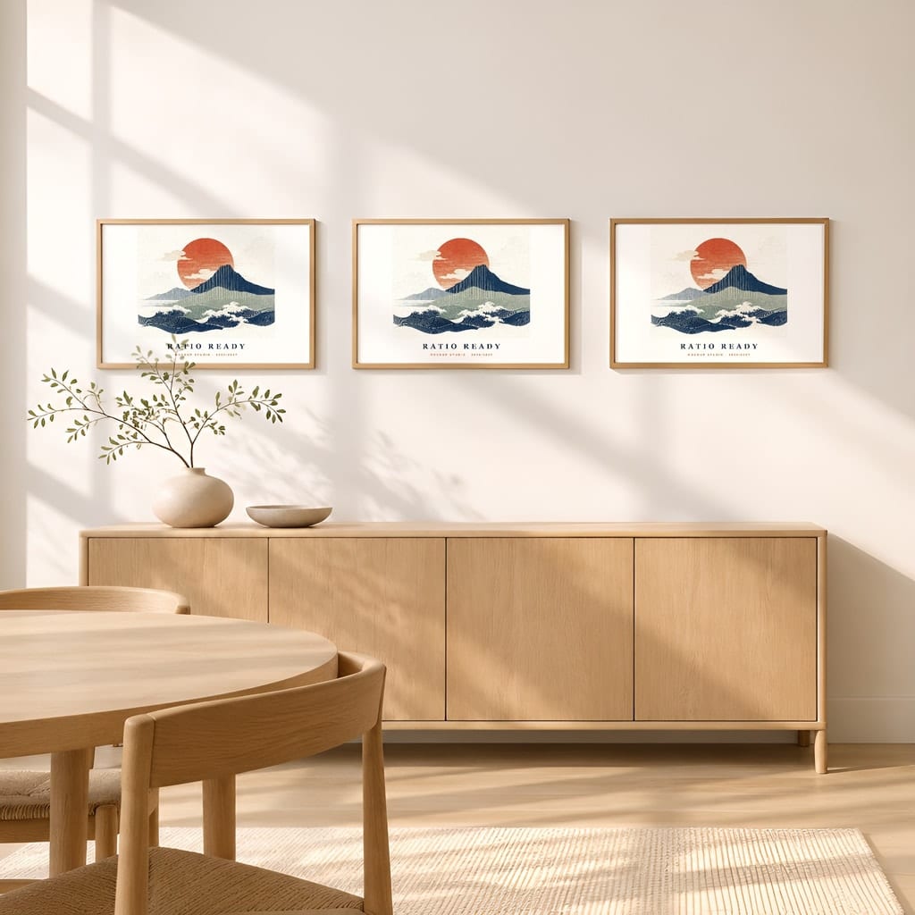 Horizontal Frame Mockup 3:2 — Sunlit Modern Wall Art PSD Templates (40 Scenes): mockup scene 37 of 40