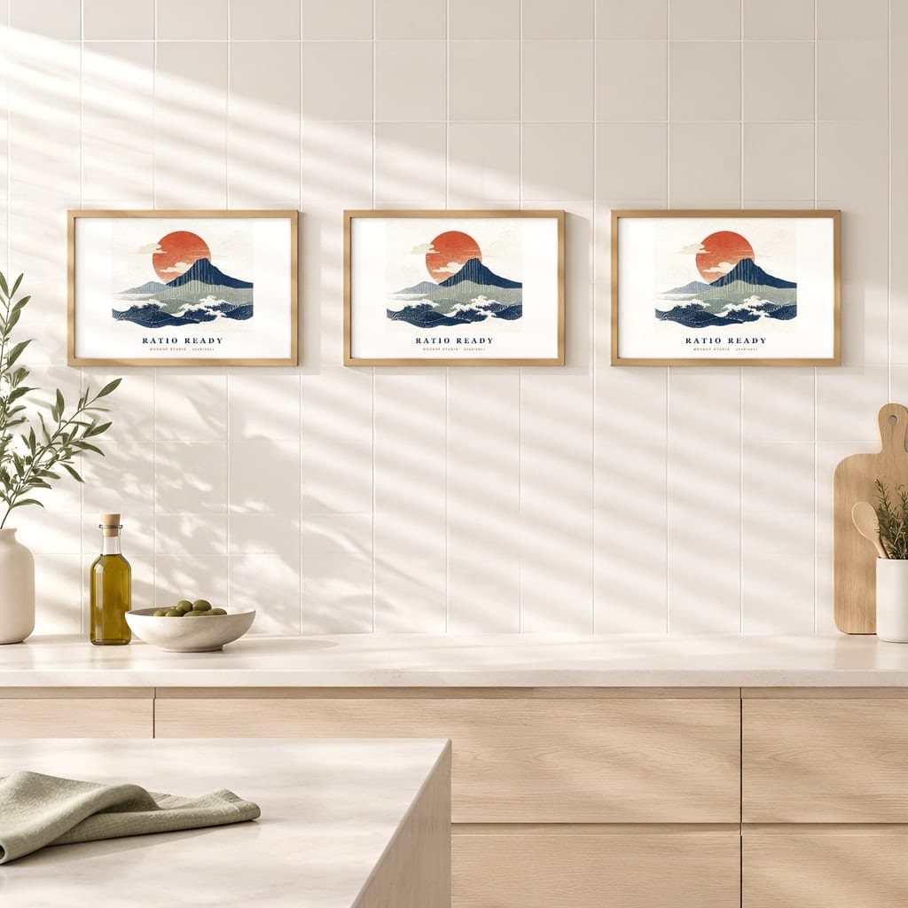 Horizontal Frame Mockup 3:2 — Sunlit Modern Wall Art PSD Templates (40 Scenes): mockup scene 39 of 40