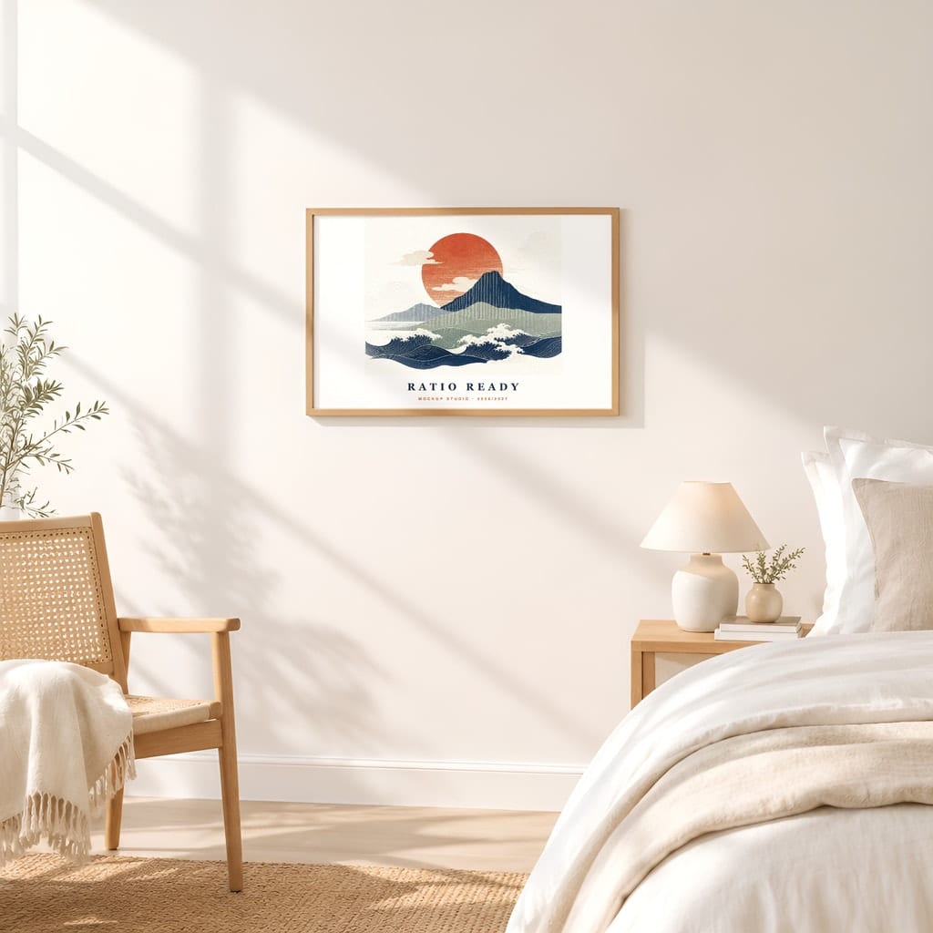 Horizontal Frame Mockup 3:2 — Sunlit Modern Wall Art PSD Templates (40 Scenes): mockup scene 4 of 40