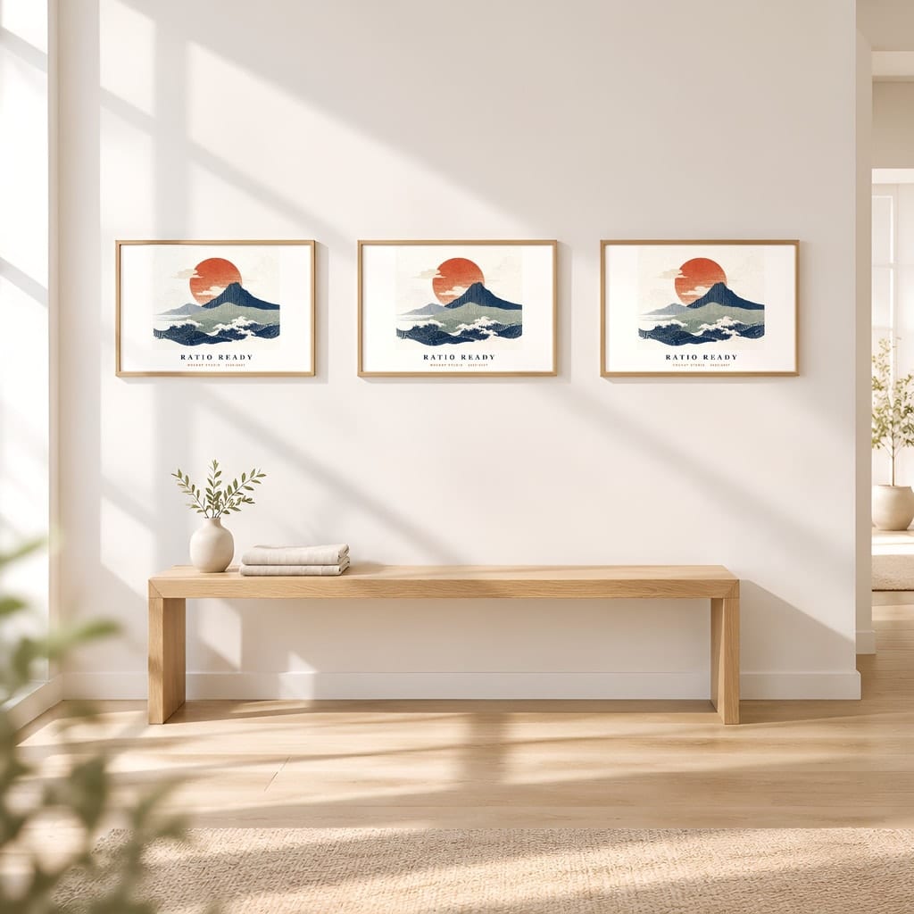 Horizontal Frame Mockup 3:2 — Sunlit Modern Wall Art PSD Templates (40 Scenes): mockup scene 40 of 40