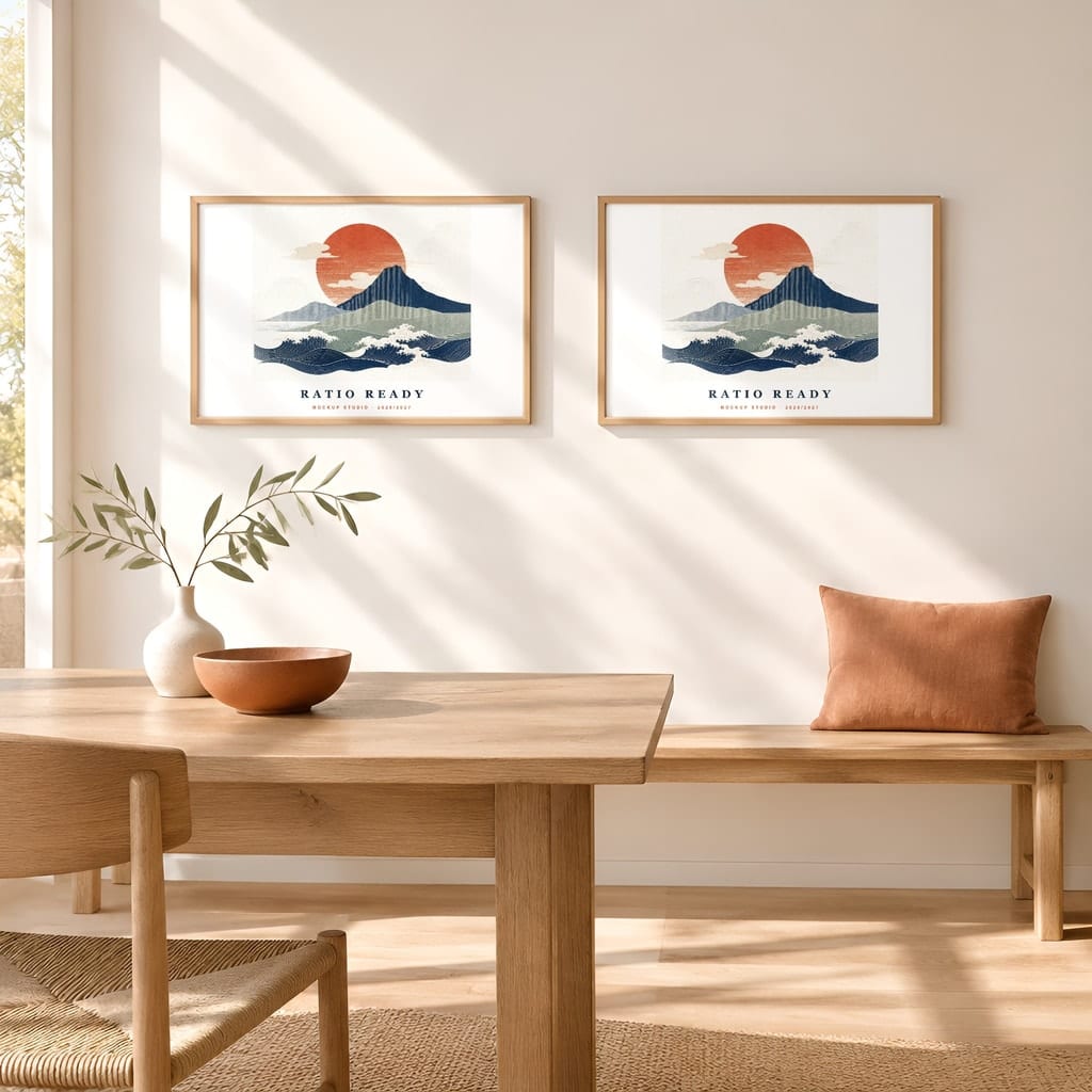 Horizontal Frame Mockup 3:2 — Sunlit Modern Wall Art PSD Templates (40 Scenes): mockup scene 5 of 40