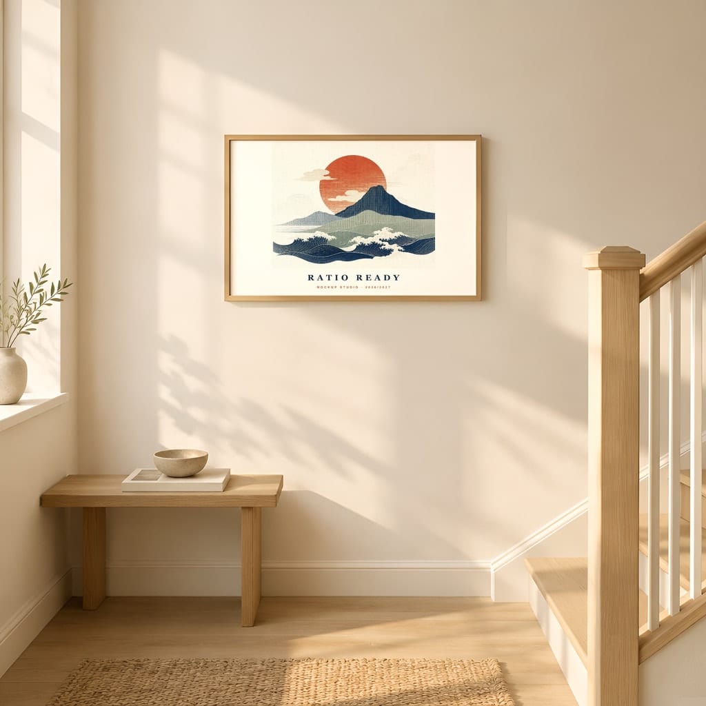 Horizontal Frame Mockup 3:2 — Sunlit Modern Wall Art PSD Templates (40 Scenes): mockup scene 7 of 40
