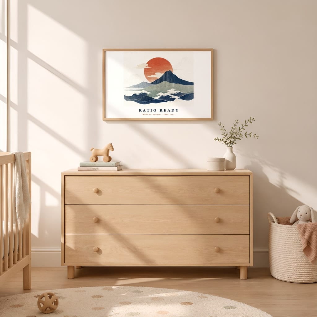 Horizontal Frame Mockup 3:2 — Sunlit Modern Wall Art PSD Templates (40 Scenes): mockup scene 8 of 40