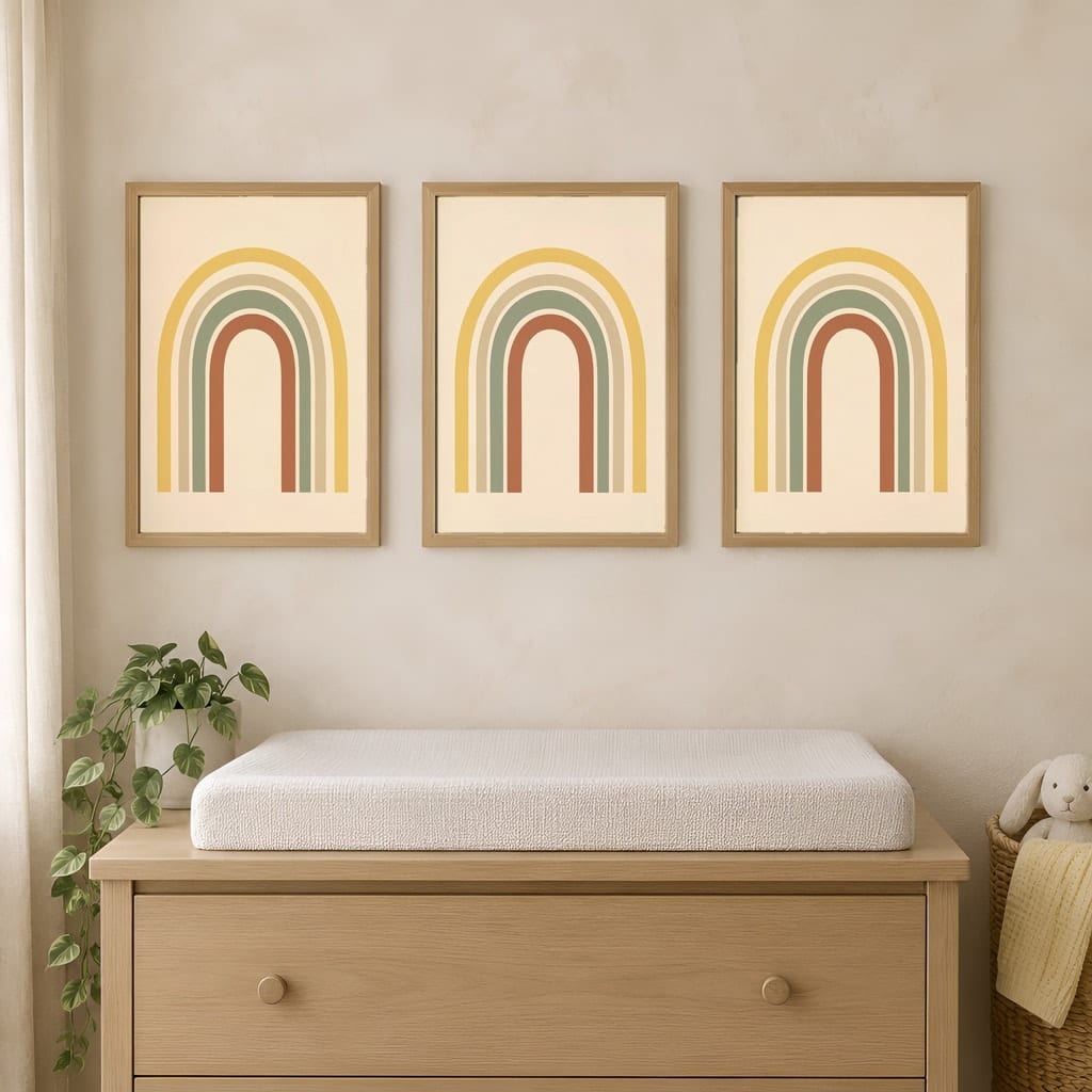 Sunny Nursery Frame Mockup — Baby Room Wall Art PSD Templates (18 Scenes): mockup scene 11 of 18