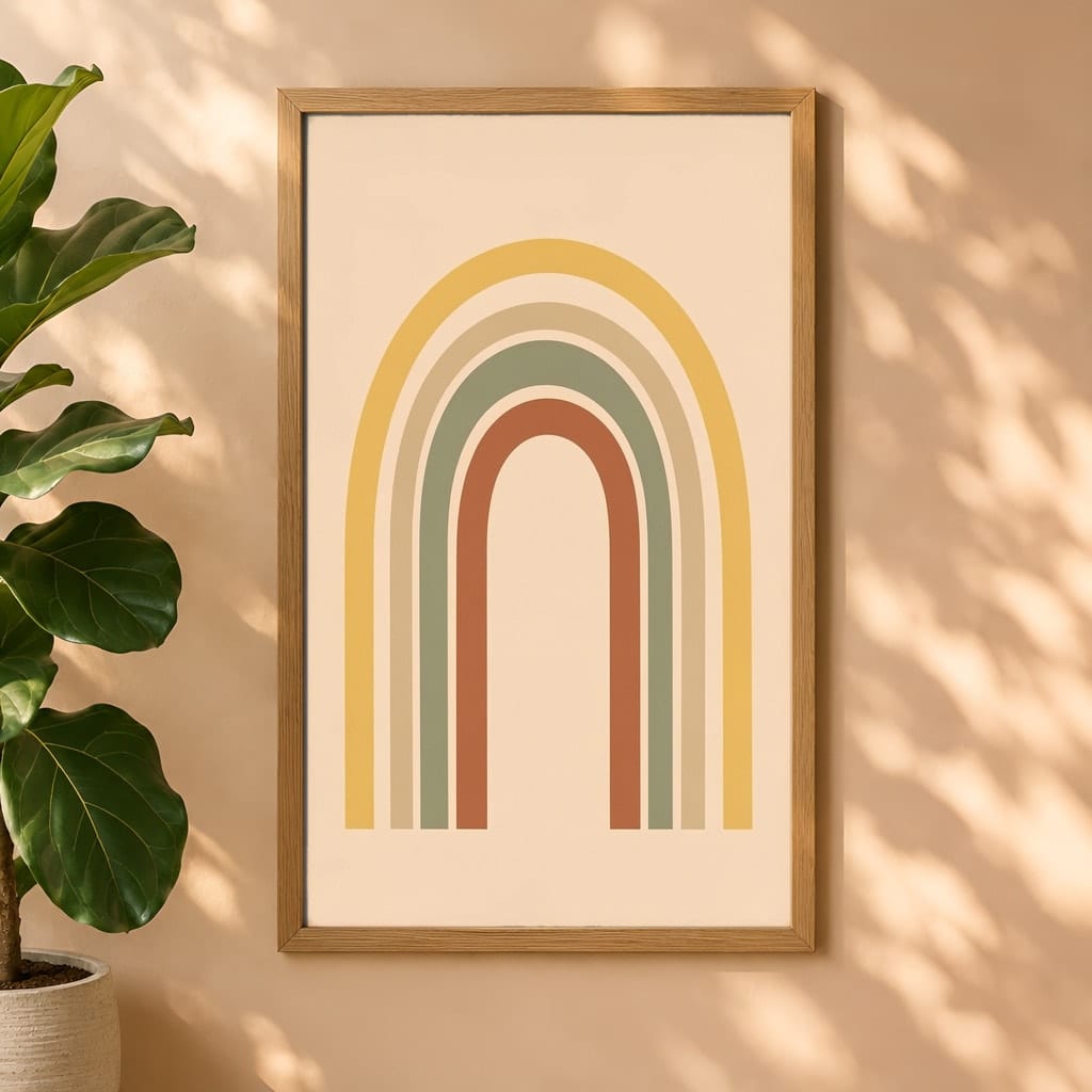 Sunny Nursery Frame Mockup — Baby Room Wall Art PSD Templates (18 Scenes): mockup scene 17 of 18