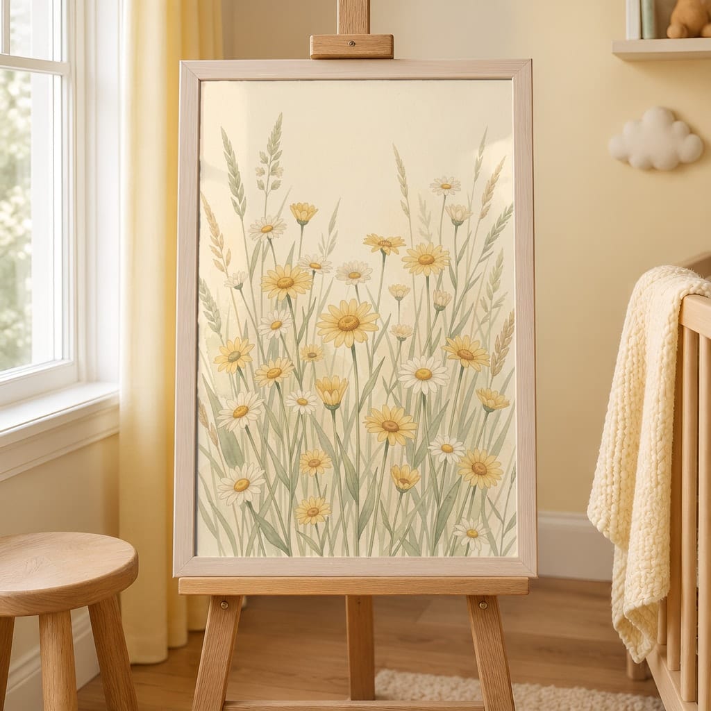 Sunny Nursery Frame Mockup — Baby Room Wall Art PSD Templates (18 Scenes): mockup scene 18 of 18