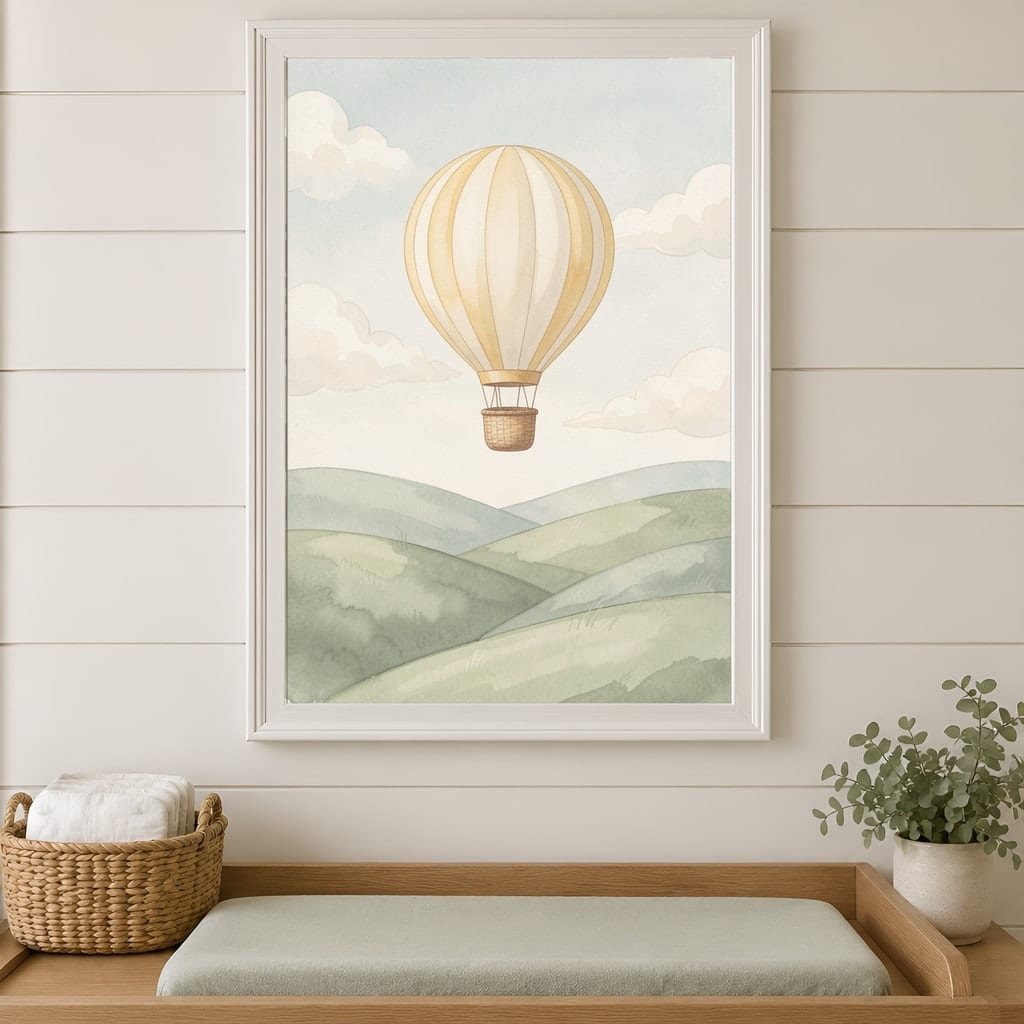 Sunny Nursery Frame Mockup — Baby Room Wall Art PSD Templates (18 Scenes): mockup scene 2 of 18