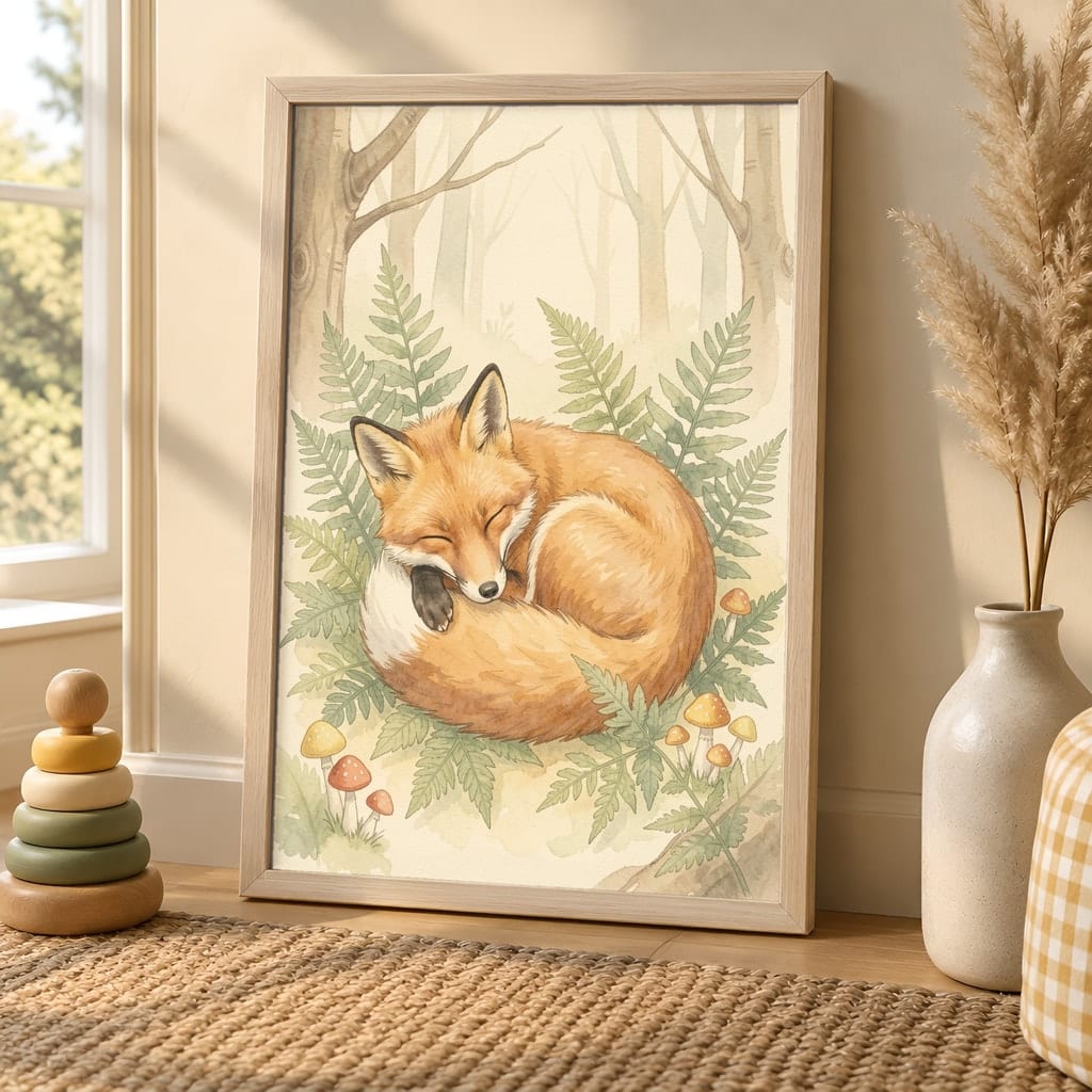 Sunny Nursery Frame Mockup — Baby Room Wall Art PSD Templates (18 Scenes): mockup scene 7 of 18