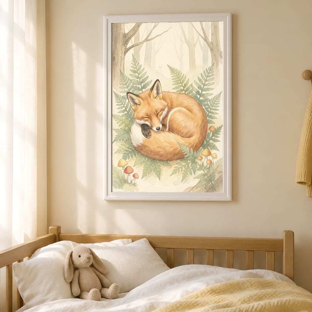 Sunny Nursery Frame Mockup — Baby Room Wall Art PSD Templates (18 Scenes): mockup scene 8 of 18