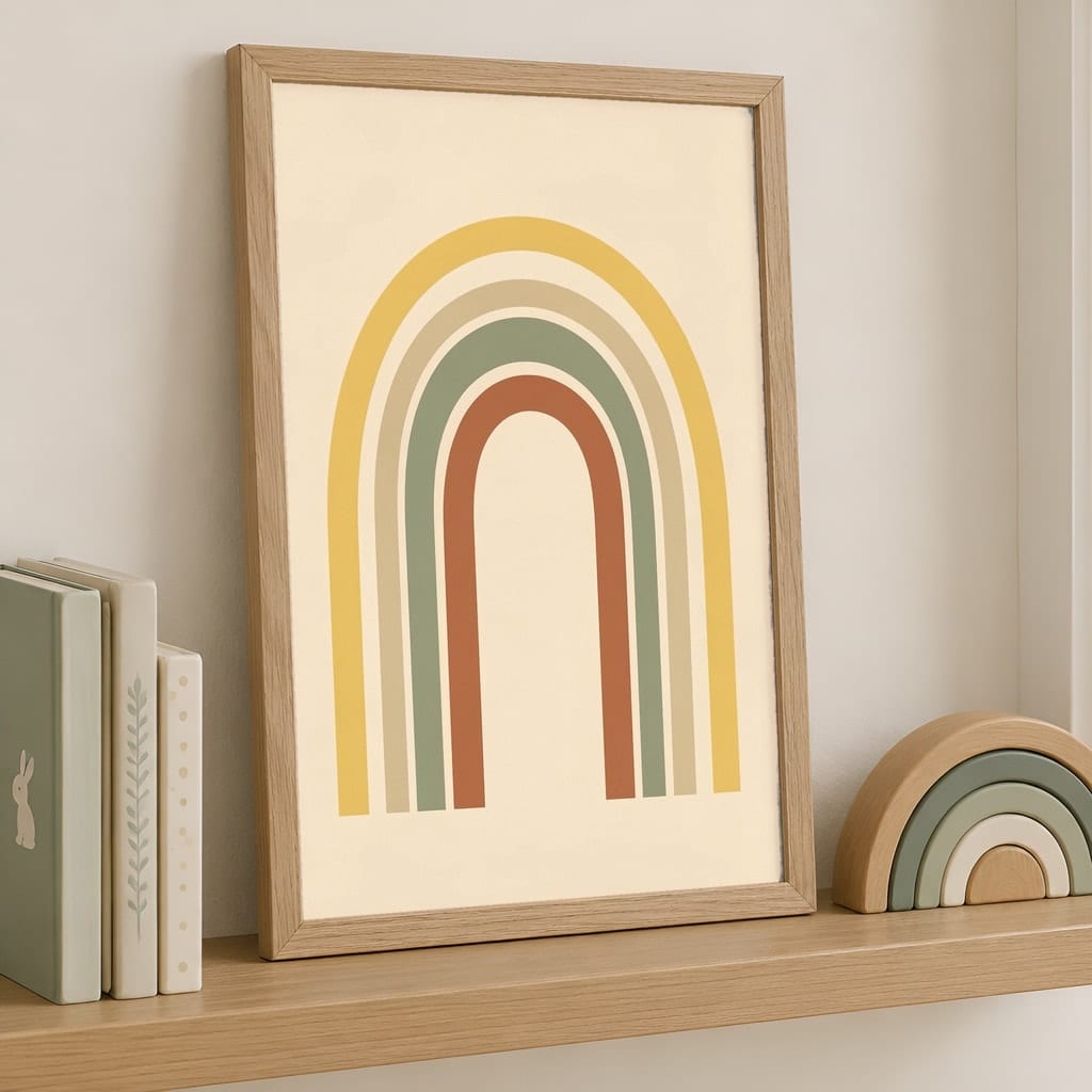 Sunny Nursery Frame Mockup — Baby Room Wall Art PSD Templates (18 Scenes): mockup scene 9 of 18